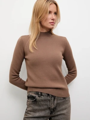 Answear.LAB sweter z kaszmirem damski kolor brązowy z półgolfem