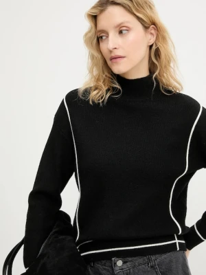Answear.LAB sweter z kaszmirem damski kolor czarny z półgolfem