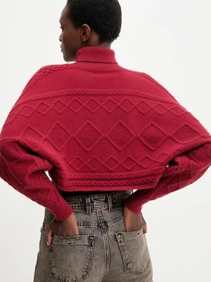Answear.LAB sweter z kaszmirem damski kolor czerwony ciepły z golfem