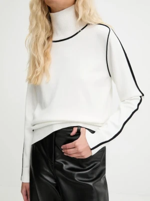 Answear Lab sweter z kaszmirem kolor biały z golfem Answear.LAB