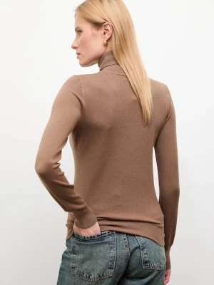 Answear Lab sweter z kaszmirem kolor brązowy lekki z golfem Answear.LAB