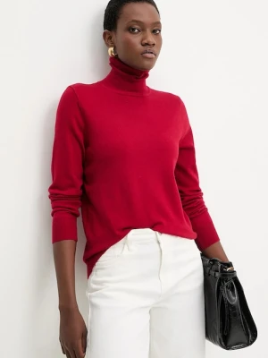 Answear Lab sweter z kaszmirem kolor czerwony lekki z golfem Answear.LAB