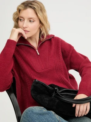 Answear.LAB sweter z kaszmirem kolor czerwony z golfem