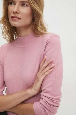 Answear Lab sweter z kaszmirem kolor różowy lekki