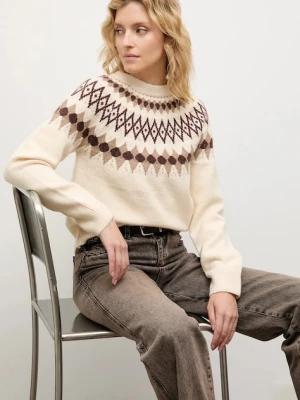 Answear.LAB sweter z wełną damski kolor beżowy