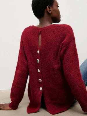 Answear.LAB sweter z wełną damski kolor bordowy