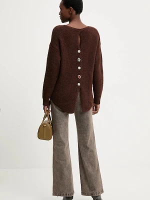Answear.LAB sweter z wełną damski kolor brązowy