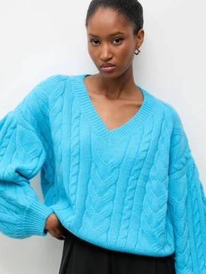 Answear.LAB sweter z wełną damski kolor niebieski ciepły