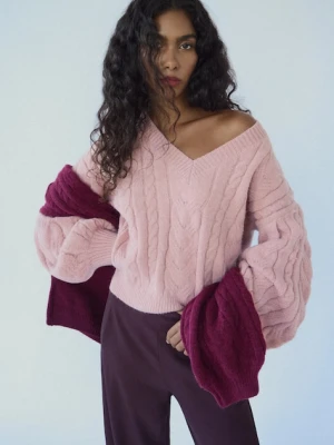 Answear.LAB sweter z wełną damski kolor różowy ciepły