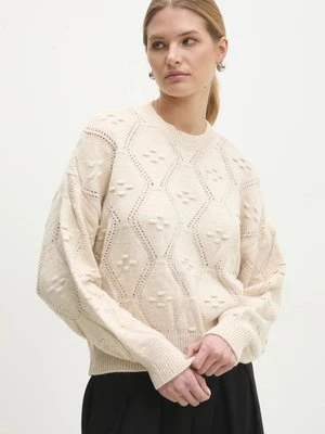 Answear Lab sweter z wełną kolor beżowy