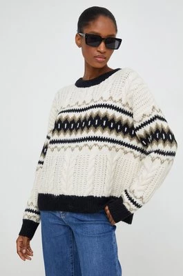 Answear Lab sweter z wełną kolor beżowy lekki