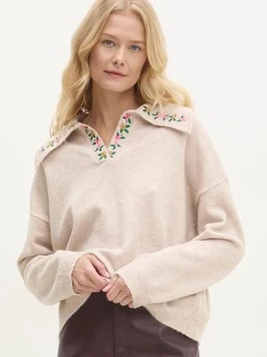 Answear Lab sweter z wełną kolor beżowy lekki