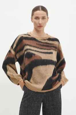 Answear Lab sweter z wełną kolor brązowy