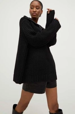 Answear Lab sweter z wełną kolor czarny ciepły