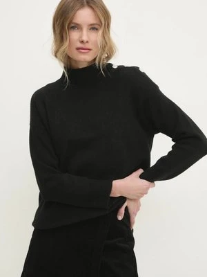 Answear Lab sweter z wełną kolor czarny lekki z golfem