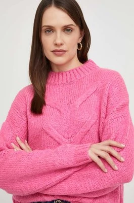 Answear Lab sweter z wełną kolor różowy