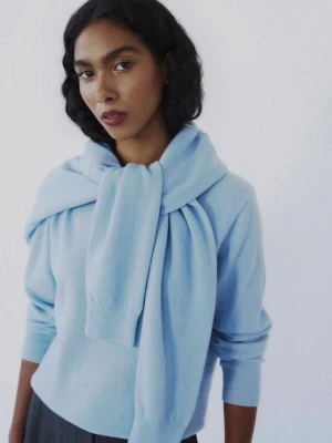 Answear.LAB sweter z wełny merino damski kolor niebieski lekki