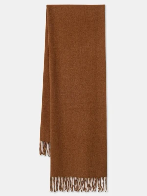 Answear.LAB szalik z dodatkiem kaszmiru damski kolor brązowy gładki