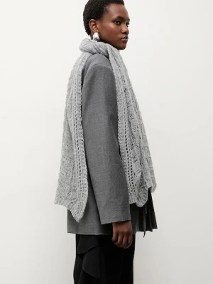 Answear.LAB szalik z wełną damski kolor szary gładki