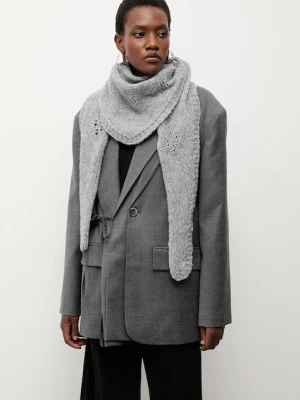 Answear.LAB szalik z wełną damski kolor szary gładki