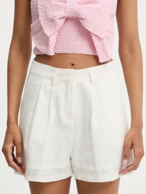 Answear.LAB szorty bawełniane damskie kolor biały gładkie high waist