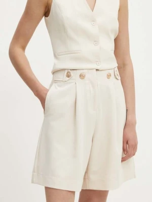 Answear Lab szorty damskie kolor beżowy gładkie high waist