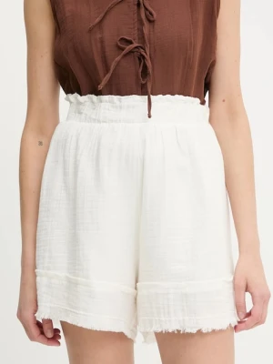 Answear Lab szorty damskie kolor beżowy gładkie high waist