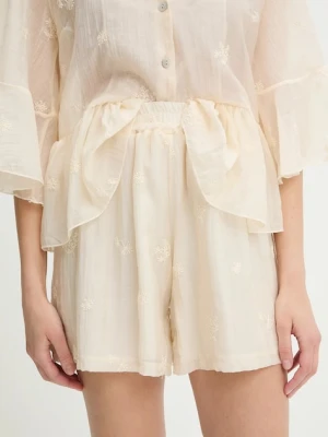 Answear.LAB szorty damskie kolor beżowy gładkie high waist