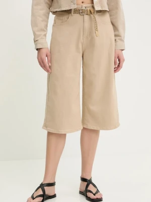 Answear Lab szorty damskie kolor beżowy gładkie high waist