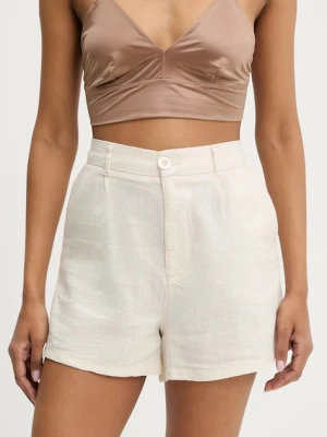 Answear.LAB szorty damskie kolor beżowy gładkie high waist