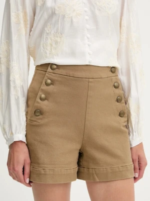 Answear.LAB szorty damskie kolor beżowy gładkie high waist