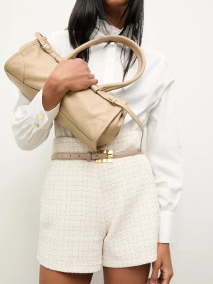 Answear.LAB szorty damskie kolor beżowy wzorzyste high waist