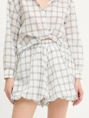 Answear Lab szorty damskie kolor biały wzorzyste high waist