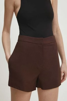 Answear Lab szorty damskie kolor brązowy gładkie high waist