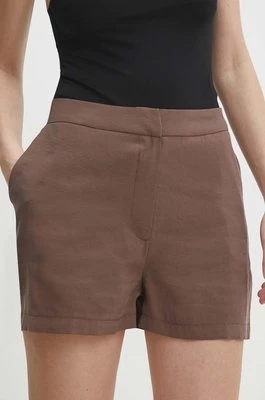 Answear Lab szorty damskie kolor brązowy gładkie high waist