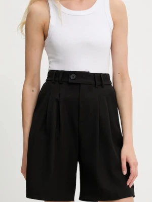Answear.LAB szorty damskie kolor czarny gładkie high waist