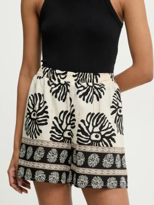 Answear Lab szorty damskie kolor czarny wzorzyste high waist