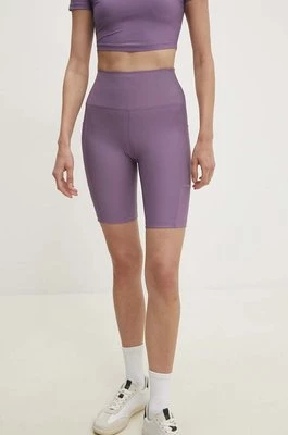 Answear Lab szorty damskie kolor fioletowy gładkie high waist