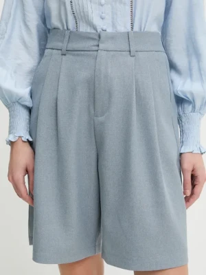 Answear.LAB szorty damskie kolor niebieski gładkie high waist