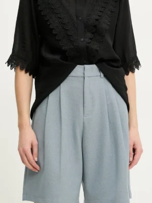 Answear.LAB szorty damskie kolor niebieski gładkie high waist