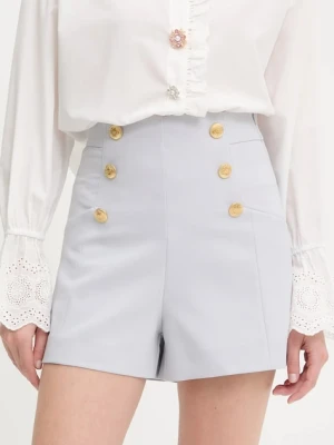 Answear.LAB szorty damskie kolor niebieski gładkie high waist