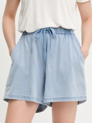 Answear.LAB szorty damskie kolor niebieski gładkie high waist