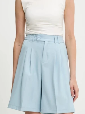 Answear.LAB szorty damskie kolor niebieski gładkie high waist