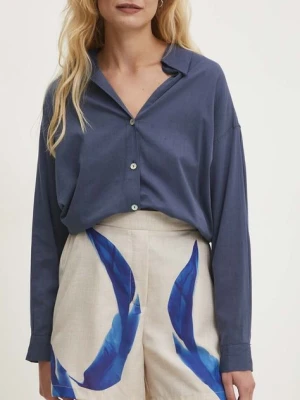 Answear Lab szorty damskie kolor niebieski high waist