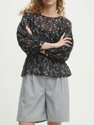 Answear Lab szorty damskie kolor szary gładkie high waist