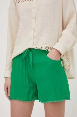 Answear Lab szorty damskie kolor zielony gładkie high waist