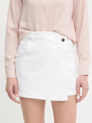 Answear Lab szorty jeansowe damskie kolor biały gładkie high waist