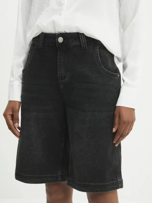 Answear.LAB szorty jeansowe damskie kolor czarny gładkie high waist