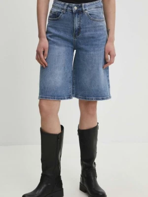 Answear Lab szorty jeansowe damskie kolor niebieski gładkie high waist