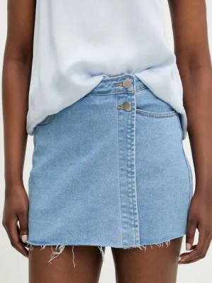 Answear.LAB szorty jeansowe damskie kolor niebieski gładkie high waist